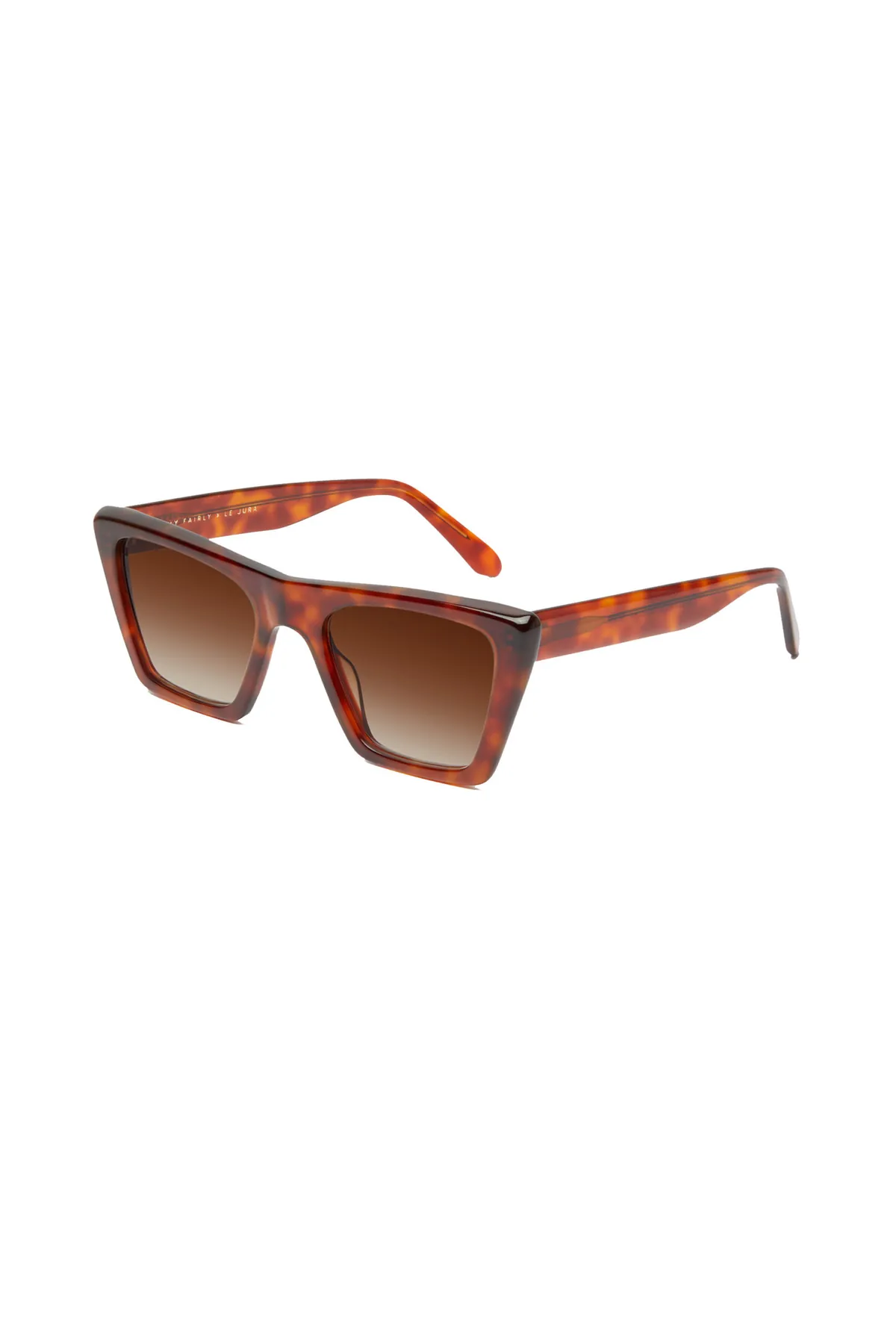 Packshot de lunettes de soleil écaille sur fond blanc